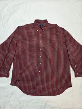 Ralph Lauren Men's Blake Long Sleeve Button Down Shirt Cotton, Plaid, Size Large